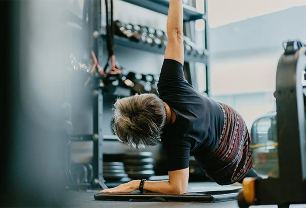 woman training at home